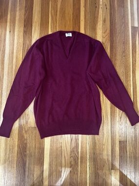 Men's V-Neck Sweater in Burgundy